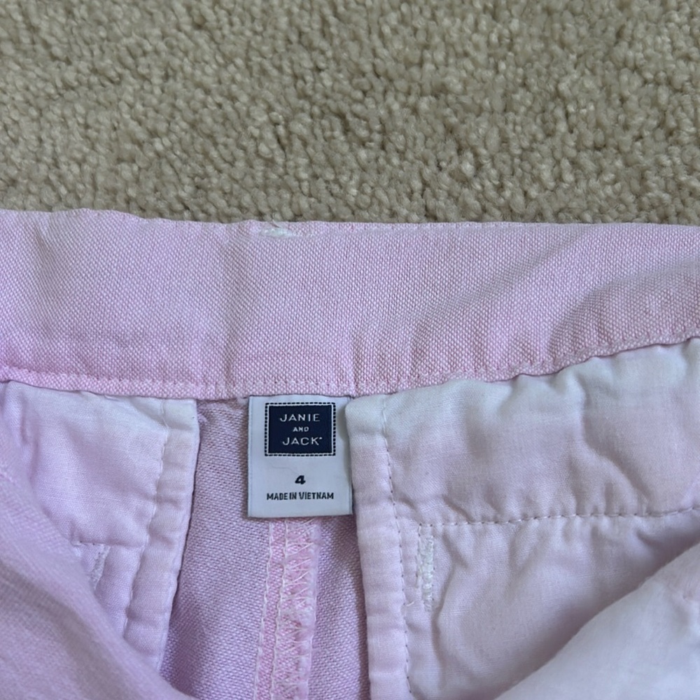 Janie & Jack | boy pink oxford shorts | 4T - Picture 6 of 7